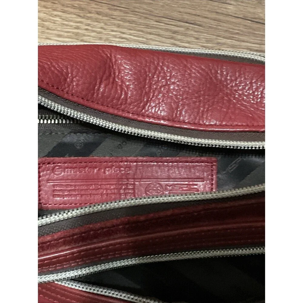Master-piece MSPC Red Leather Sling Bag Waist Pack Made in Japan